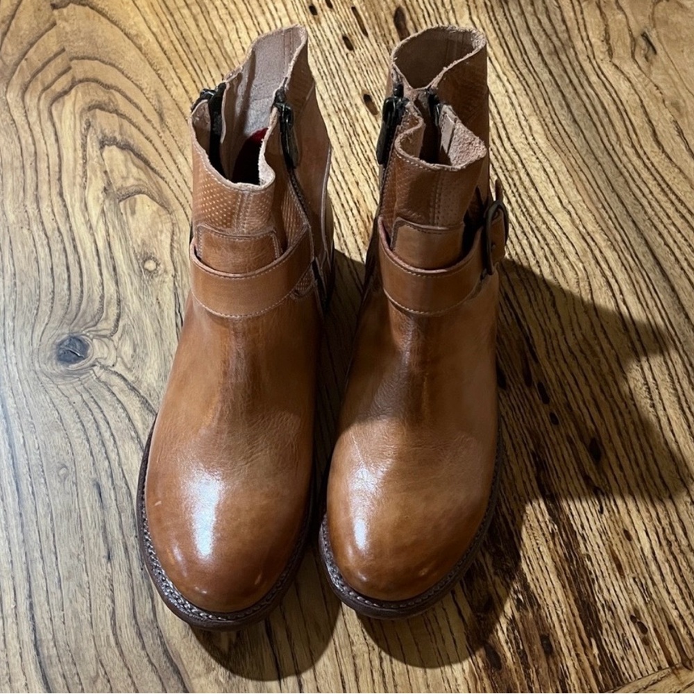 BED|STU Tan Leather Ankle Boots